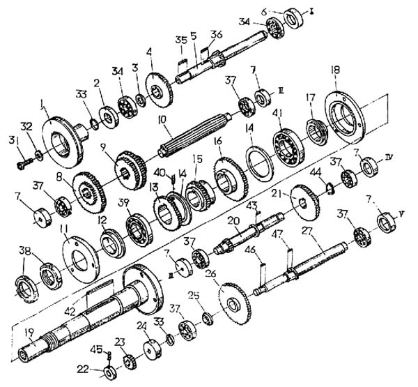 Креслення коробки швидкостей токарного верстата SPA-500 SPA-500 Креслення коробки швидкостей токарного верстата